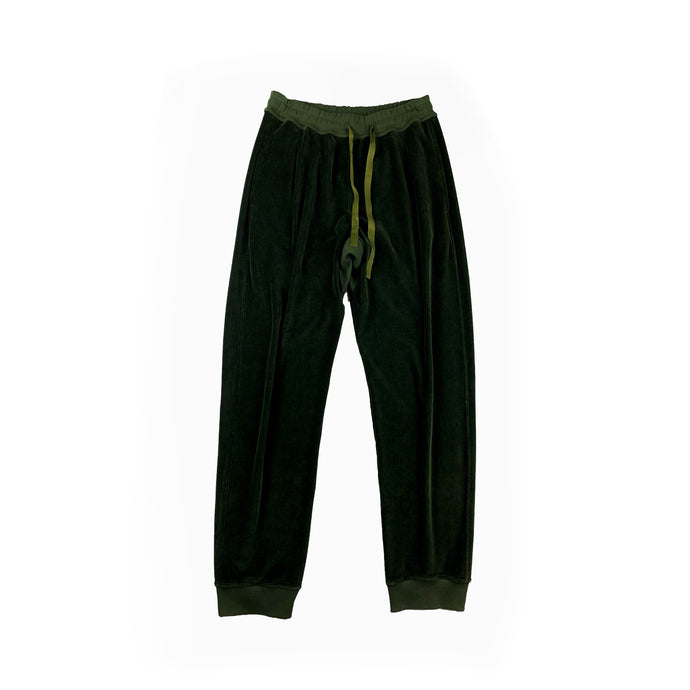 FW18 Dark Green Baggy Velvet Sweatpants