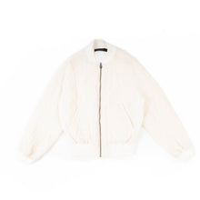 Load image into Gallery viewer, FW19 Ivory Quilted Wool Bomber