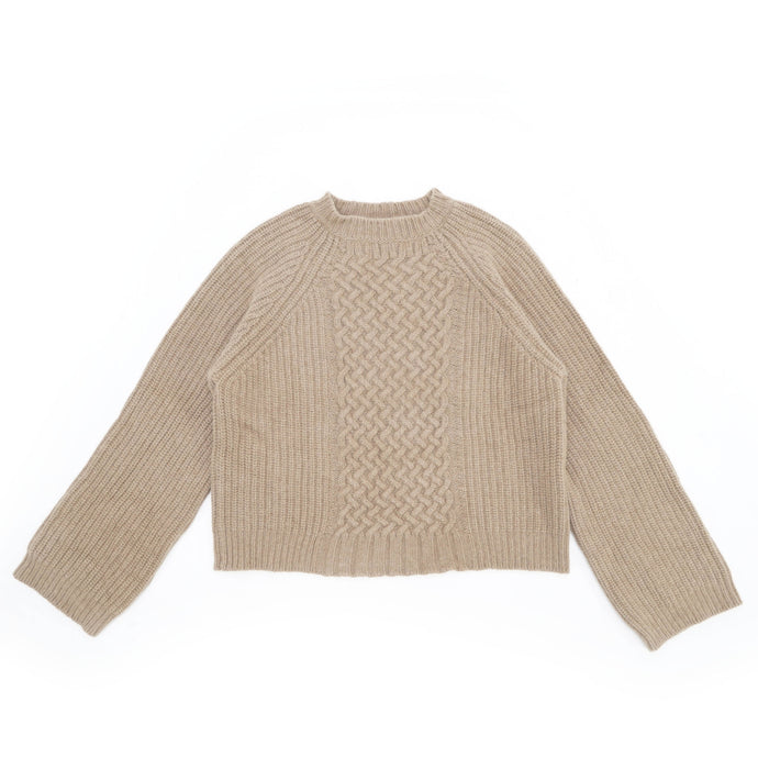 FW18 Cropped Camel Angora Knit