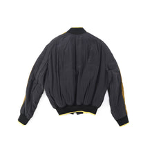Load image into Gallery viewer, Gold Stripe Bomber Jacket