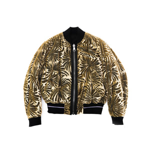Golden Palm Velvet Bomber