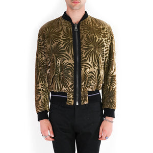 Golden Palm Velvet Bomber