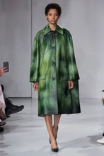 Load image into Gallery viewer, Green Hand Painted Runway Leather Coat