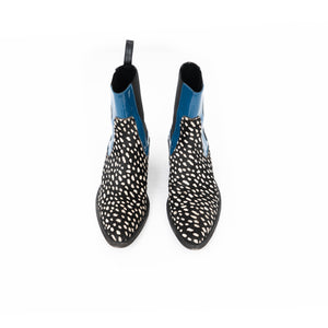 FW19 Dotted Horse Hair Boots Black & White