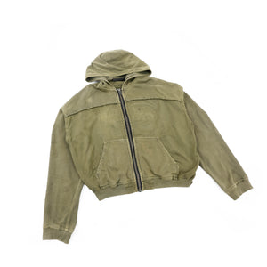 SS17 Green Raw Edge Hoodie