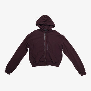 Burgundy Embroidered Buthan Zip-Hoodie