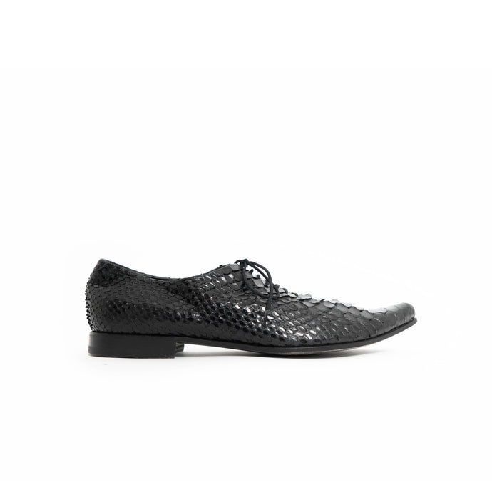 FW14 Black Pointed Python Oxfords