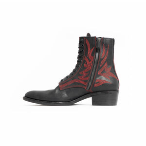 FW17 Red Stitched Laced Rodeo Boots Sample