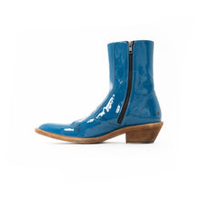 Load image into Gallery viewer, FW19 Blue Patent Leather Western Boots